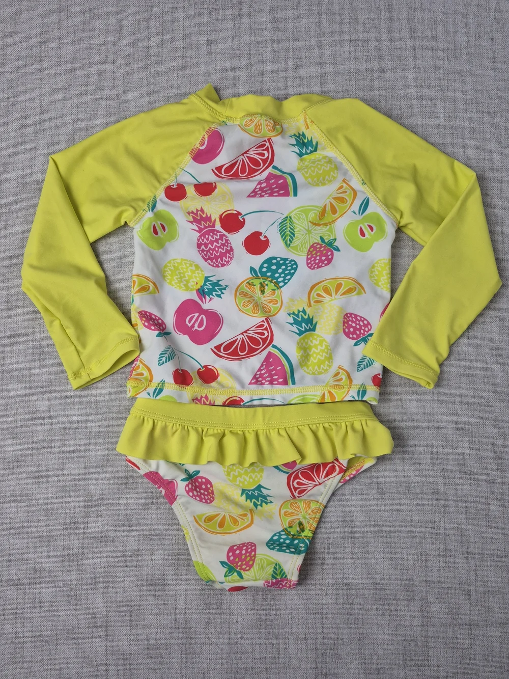 InGear Toddler Girls Tropical Fruit Long Sleeve Swimsuit Set 3T